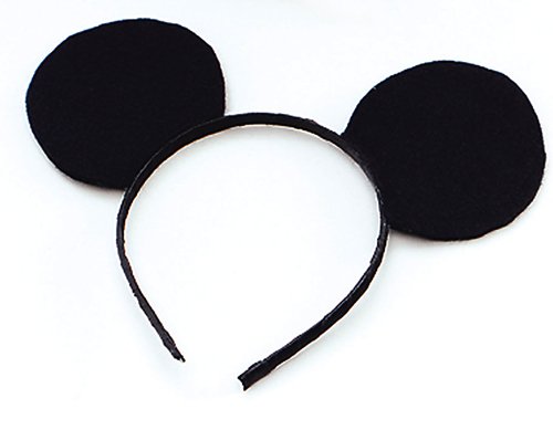 NEW BLACK FELT MICKEY MOUSE EARS ON HEAD BAND