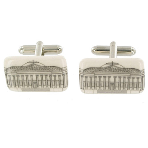 British Museum frontage ceramic cufflinks