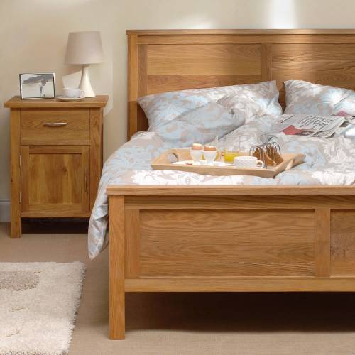 Brooklyn Oak Double Bed - Solid Oak 4` bed