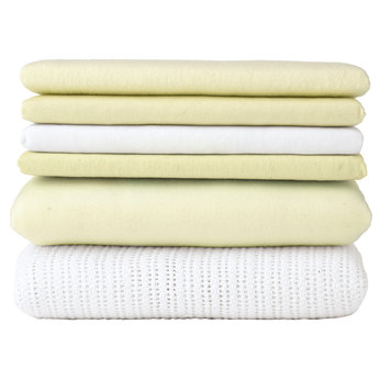 Pram/Moses Basket Bedding Bale - Lemon and White