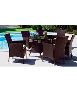 brunswick 6 Seater Wicker Effect Patio Set