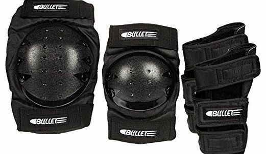 Bullet Safety Pad Set In Black, Wrist, Knee 