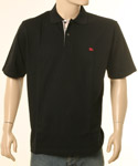 Mens Black Polo With Burberry Trim