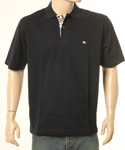 Navy Polo Shirt With Burberry Trim