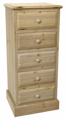 Pine 5 Drawer Chest