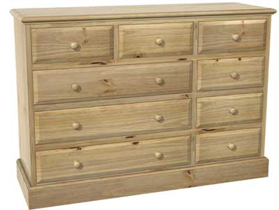 Pine 9 Drawer Chest