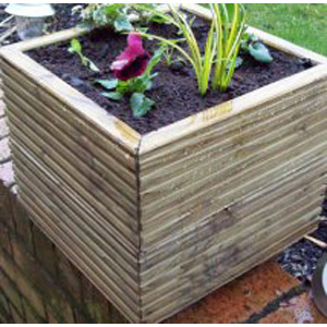 Square Wooden Planter Oak