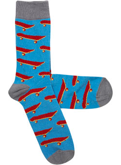 1 Pack Blue Skateboard Socks