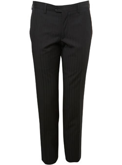 Black Self Stripe Trousers