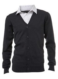 Charcoal 2in1 Shirt Cardigan