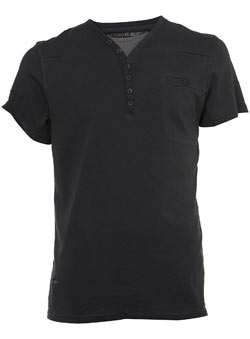 Dark Grey Double Layered Y-Neck T-Shirt