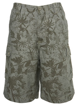 Khaki Hawaii Print Camo Shorts