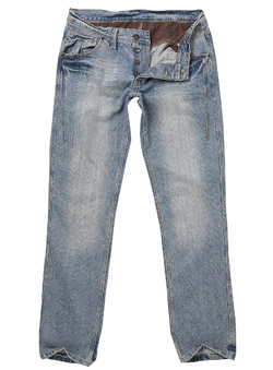 Light Wash Tapered Slim Denim Jeans