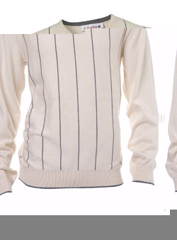 Natural Stripe V-Neck Jumper