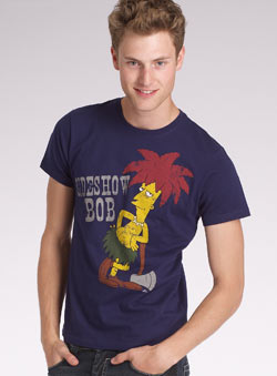 Navy `ideshow Bob`Printed T-Shirt