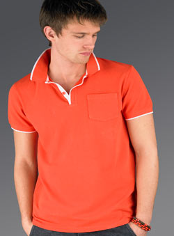 Orange Pique Polo Shirt