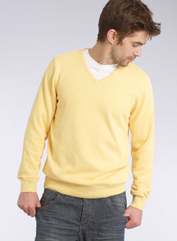 Pale Yellow V-Neck Jumper