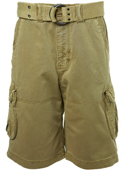 Stone Cotton Cargo Shorts