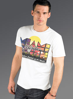 White `iami Florida`Printed T-Shirt