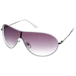 White Metal Visor Sunglasses