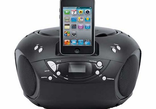 CD Boombox with 30 pin iPod Dock - Black