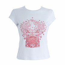 White butterfly print t shirt