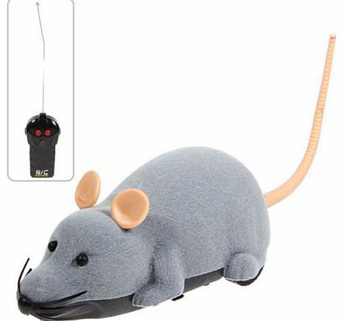 Electronic Remote Control Mouse Toy for Trick/Playing with Cat Gray