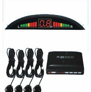 Black Rear Car Parking Reversing Buzzer & LED Sensors 4 safe sensor