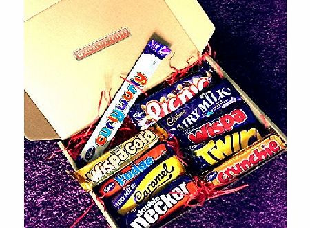 Cadbury Bar Lovers Mega Chocolate Box - Curly Wurly, Wispa Gold, Picnic, Fudge, Dairy Milk, Caramel, Wispa, Double Decker, Twirl and Crunchie - By Moreton Gifts