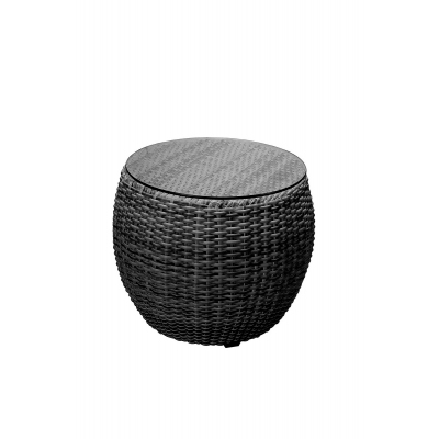 Quattro Black Wicker Round Table