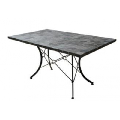 Rectangular Black Mosaic Table (160cm x 90cm)