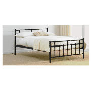 Caen Double Bed, Black And Silentnight Montesa