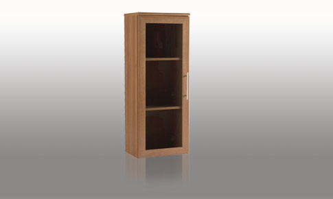 calgary Narrow bookcase with a glass door