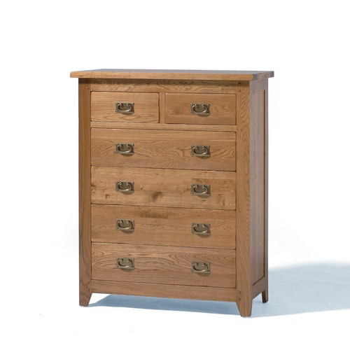 Calgary Rustic Oak Chest Of Drawers 2+4 808.403