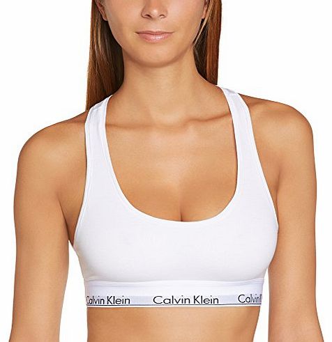 Logo Racer back Bralette in White (Small)