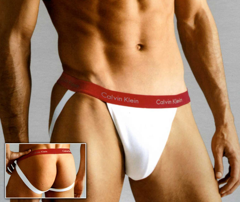 White Prostrech Jockstrap by Calvin Klein