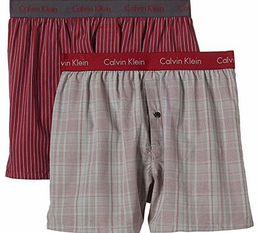 Woven Slim Fit 2pk Boxers - Archie Stripe - Ashford Grey