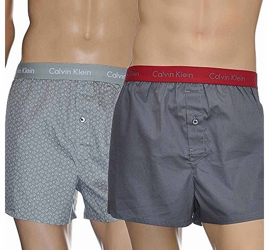 Woven Slim Fit Boxer 2-Pack, Square Snowflake/Medium Grey Small Multi