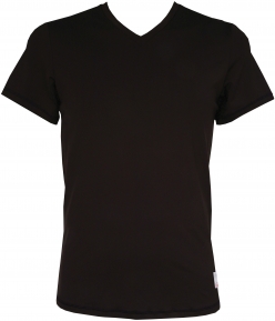 X MICRO V-NECK T-SHIRT - BLACK (LGE)