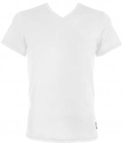 X MICRO V-NECK T-SHIRT - WHITE (MED)