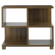 Camden low bookcase, walnut effect