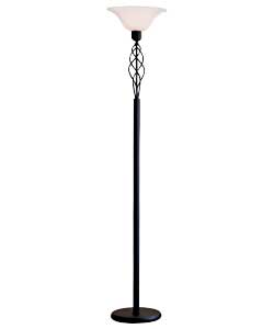 Black Finish Uplighter Floor Lamp