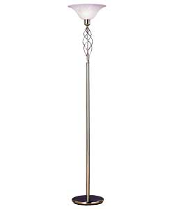 Satin Nickel Effect Uplighter Floor Lamp