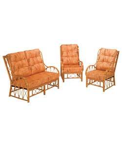 3 Piece Suite - Terracotta Leaf Cushions