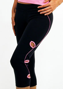 Running capri with leaf cutout detail