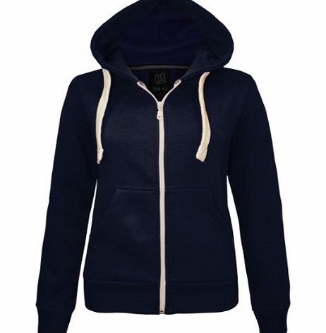 CANDY FLOSS LADIES HOODIE SWEATSHIRT FLEECE JACKET TOP NAVY SIZE 10