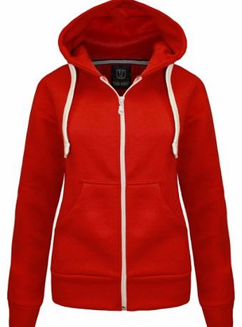 CANDY FLOSS LADIES HOODIE SWEATSHIRT FLEECE JACKET TOP RED SIZE 10