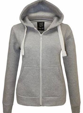 CANDY FLOSS LADIES HOODIE SWEATSHIRT FLEECE JACKET TOP SILVER GREY SIZE 8