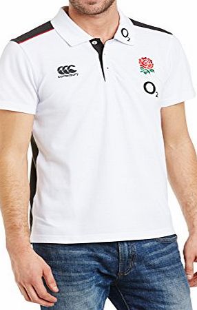 Canterbury Mens England Cotton Training Polo - Bright White, Large