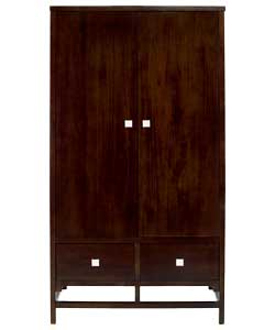 2 Door 2 Drawer Robe - Dark Walnut